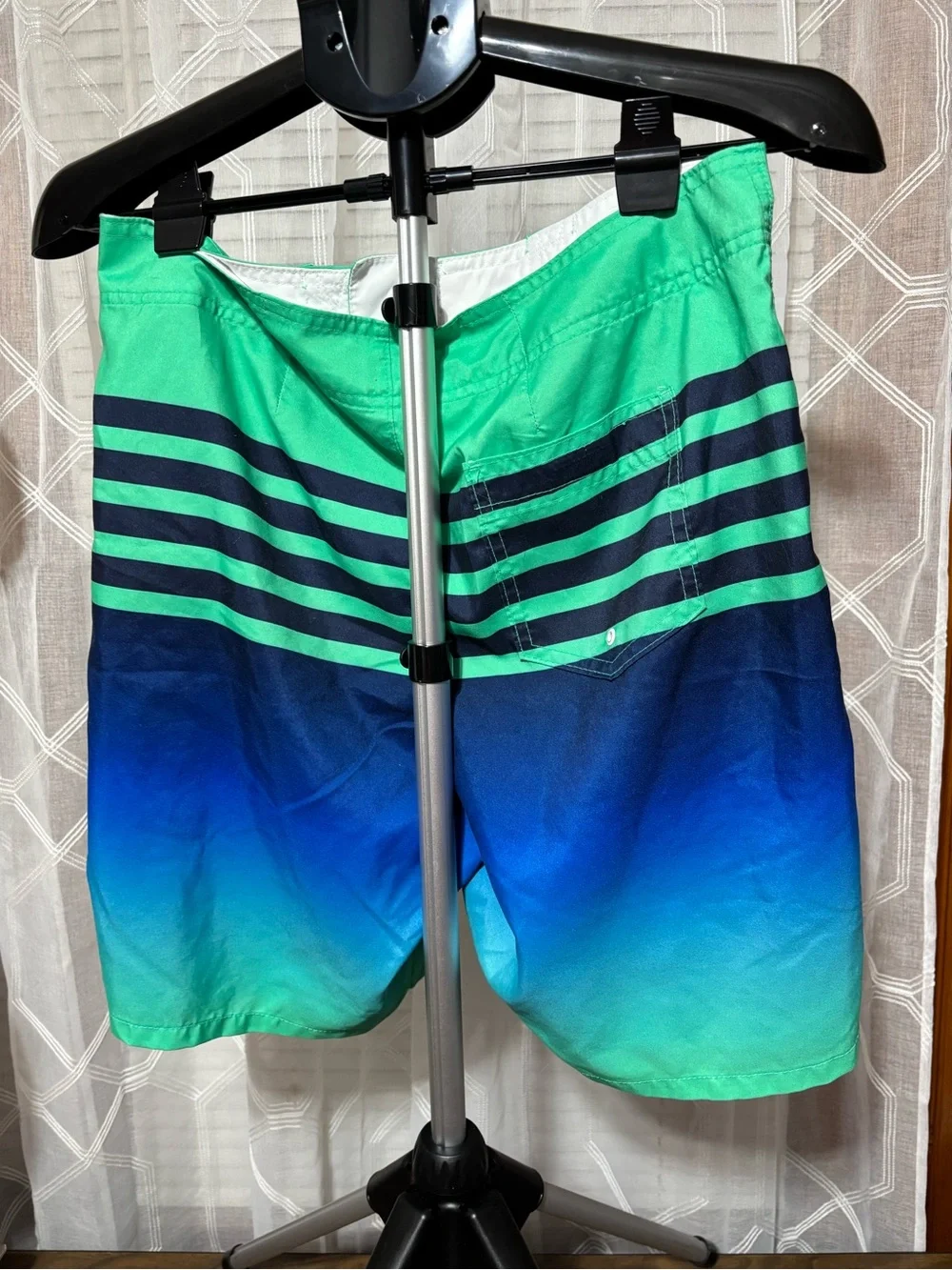Hollister Green & Blue Ombre Striped Men's Swim Shorts size 30 like new